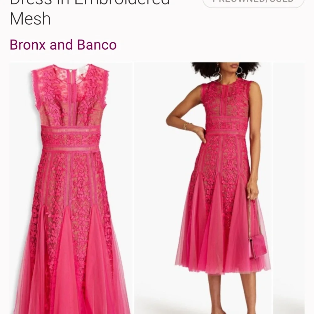 Bronx and Blanco embroidered mesh midi dress - Picture 3 of 11